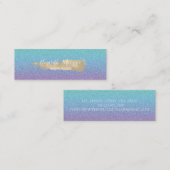 Elegant Modern Glitter Ombre, penseelstreek Mini Visitekaartje (Voorkant / Achterkant)