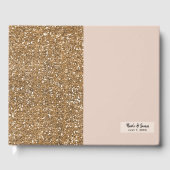 Elegant modern Glitter Roos Gold Blush Glam Party Gastenboek (Voorkant)