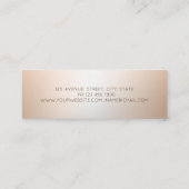 Elegant Modern, Glitter Roos Gold Bruske Stroke Mini Visitekaartje (Achterkant)