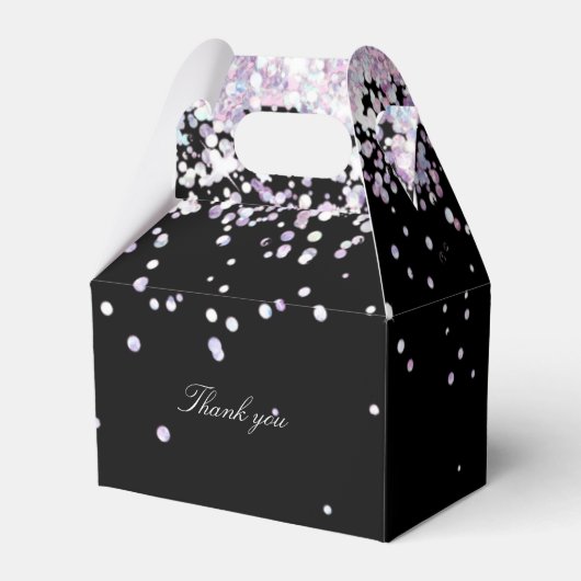 Elegant Modern Glitter Silber Vrijgezellenfeest Bedankdoosjes (Achterkant)