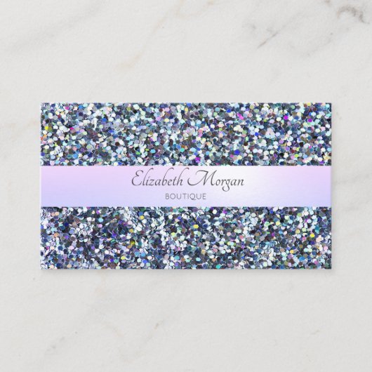 Elegant modern glitter, Sparkles, Stripe Visitekaartje (Voorkant)