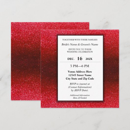 Elegant Modern Glitter Verloving Wedding Party Kaart (Voorkant / Achterkant)