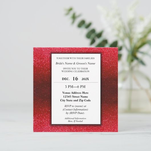Elegant Modern Glitter Verloving Wedding Party Kaart (Staand voorkant)