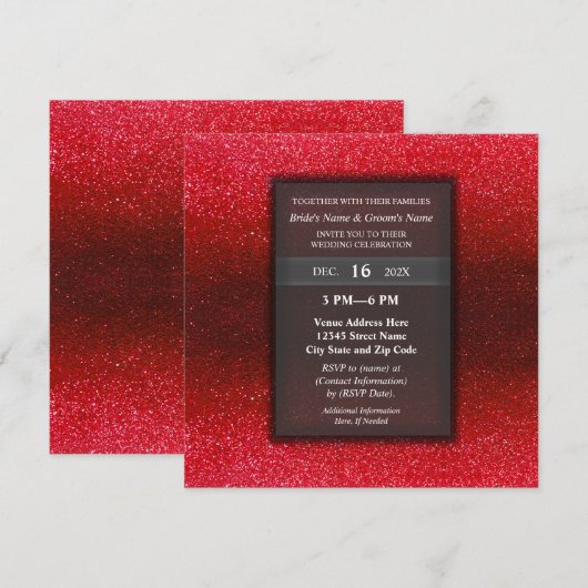 Elegant Modern Glitter Verloving Wedding Party Kaart (Voorkant / Achterkant)