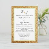 Elegant Modern Glitter Wedding Uitnodiging (Staand voorkant)