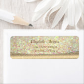 Elegant, Modern, Glittery, Bokeh, Gold Address Lab Etiket (Insitu)