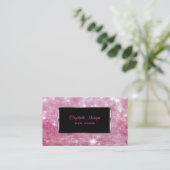 Elegant modern Glittery Bokeh, zwart Lijst Visitekaartje (Staand voorkant)