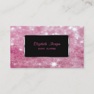 Elegant modern Glittery Bokeh, zwart Lijst Visitekaartje