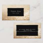 Elegant modern Glittery Bokeh, zwart Lijst Visitekaartje (Voorkant / Achterkant)