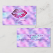 Elegant modern, glittery Lips, Makeup, Holografisc Visitekaartje (Voorkant / Achterkant)