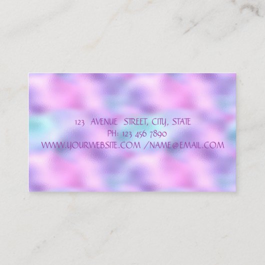 Elegant modern, glittery Lips, Makeup, Holografisc Visitekaartje (Achterkant)