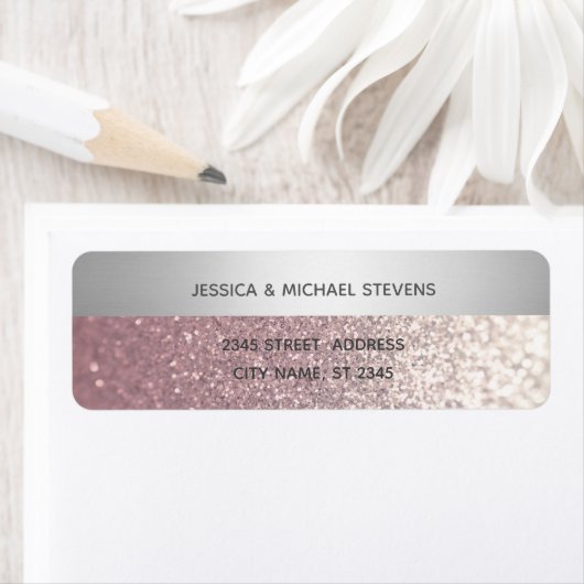 Elegant modern glittery Silver stripe Etiket (Insitu)