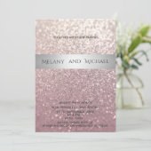 Elegant modern glittery Silver stripe Kaart (Staand voorkant)