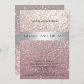 Elegant modern glittery Silver stripe Kaart (Voorkant / Achterkant)