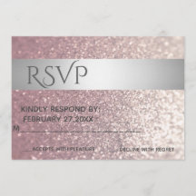 Elegant modern glittery Silver stripe RSPV