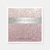 Elegant modern glittery Silver stripe Servetten (Voorkant)