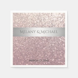 Elegant modern glittery Silver stripe Servetten