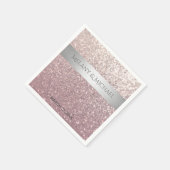 Elegant modern glittery Silver stripe Servetten (Hoek)