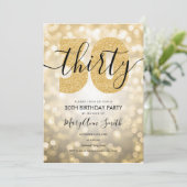 Elegant Modern Gold 30e verjaardag Kaart (Staand voorkant)