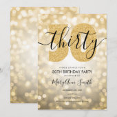 Elegant Modern Gold 30e verjaardag Kaart (Voorkant / Achterkant)