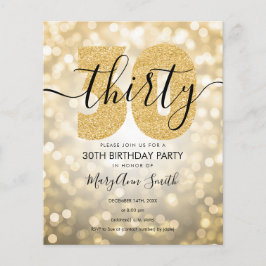 Elegant modern Gold 30th Birthday Party Invite