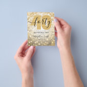 Elegant modern Gold 40th Birthday Party Invite Flyer (Hand)
