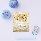 Elegant modern Gold 40th Birthday Party Invite Flyer (Enkel)