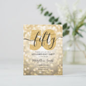 Elegant modern Gold 50e verjaardag Kaart (Staand voorkant)