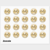 Elegant Modern Gold 60e verjaardag Glitter Ronde Sticker (Vel)