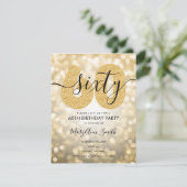 Elegant modern Gold 60e verjaardag Kaart (Staand voorkant)