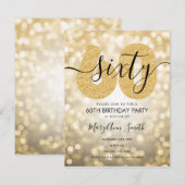 Elegant modern Gold 60e verjaardag Kaart (Voorkant / Achterkant)