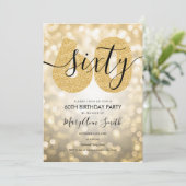 Elegant modern Gold 60e verjaardag Kaart (Staand voorkant)