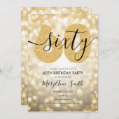 Elegant modern Gold 60e verjaardag Kaart (Voorkant / Achterkant)