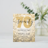 Elegant modern Gold 70e verjaardag Kaart (Staand voorkant)