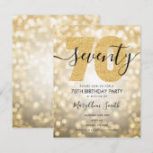 Elegant modern Gold 70e verjaardag Kaart (Voorkant / Achterkant)