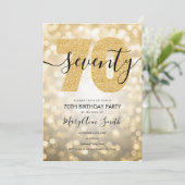 Elegant modern Gold 70e verjaardag Kaart (Staand voorkant)