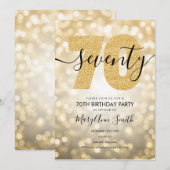 Elegant modern Gold 70e verjaardag Kaart (Voorkant / Achterkant)