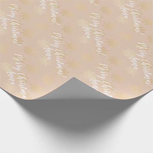 Elegant modern Gold, aangepast kerstpatroon Cadeaupapier (Hoek)