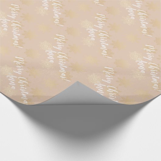 Elegant modern Gold, aangepast kerstpatroon Cadeaupapier (Hoek)