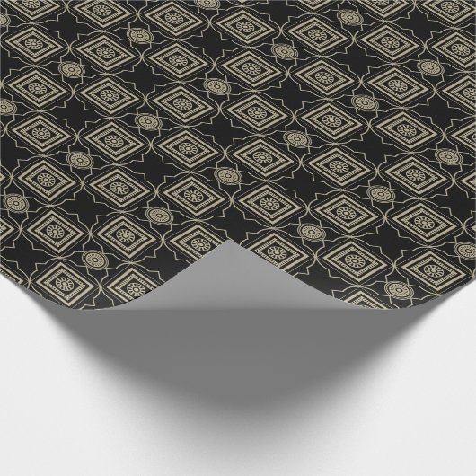 Elegant modern Gold Art Deco Squares Tegels Patroo Cadeaupapier (Hoek)