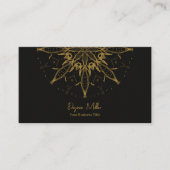Elegant Modern Gold Black Bohemian Mandala Visitekaartje (Voorkant)