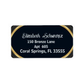 Elegant Modern Gold Black en White Calligraphy L Etiket (Voorkant)