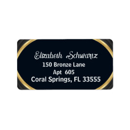 Elegant Modern Gold Black en White Calligraphy L Etiket