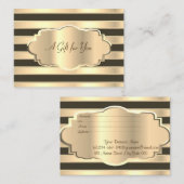 Elegant Modern Gold Black Stripes, Gold Lijst Kortingskaartje (Voorkant / Achterkant)