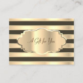 Elegant Modern Gold Black Stripes, Gold Lijst Kortingskaartje (Voorkant)