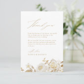Elegant Modern Gold Botanical Floral Bedankkaart (Staand voorkant)