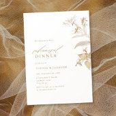Elegant modern Gold Botanical Rehearings Dinner Kaart