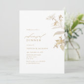 Elegant modern Gold Botanical Rehearings Dinner Kaart (Staand voorkant)