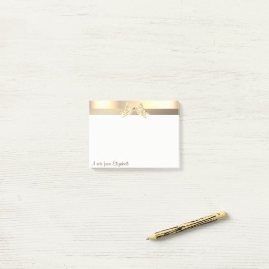 Elegant modern Gold Bow - op maat gemaakt Post-it® Notes (Op bureau)