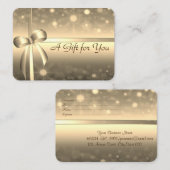 Elegant Modern Gold Bow Shiny Kortingskaartje (Voorkant / Achterkant)